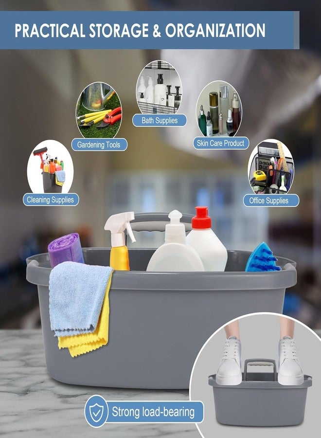 LEVGRY 1-Pack Large Gray Cleaning Caddy for Cleaning Supplies with Handle - Portable Plastic Tote Organizer for Shower, Bathroom, Kitchen, Under Sink Storage - Image 4